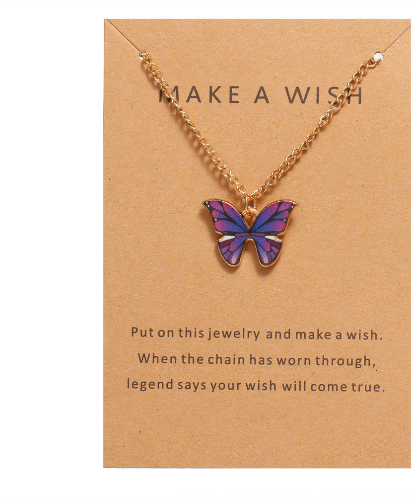 Pinapesfashion Make A Wish Butterfly Style card necklace for women And Girl Gold plated Plated Alloy Necklace Price in India Buy Pinapesfashion Make A Wish Butterfly Style card necklace for women And