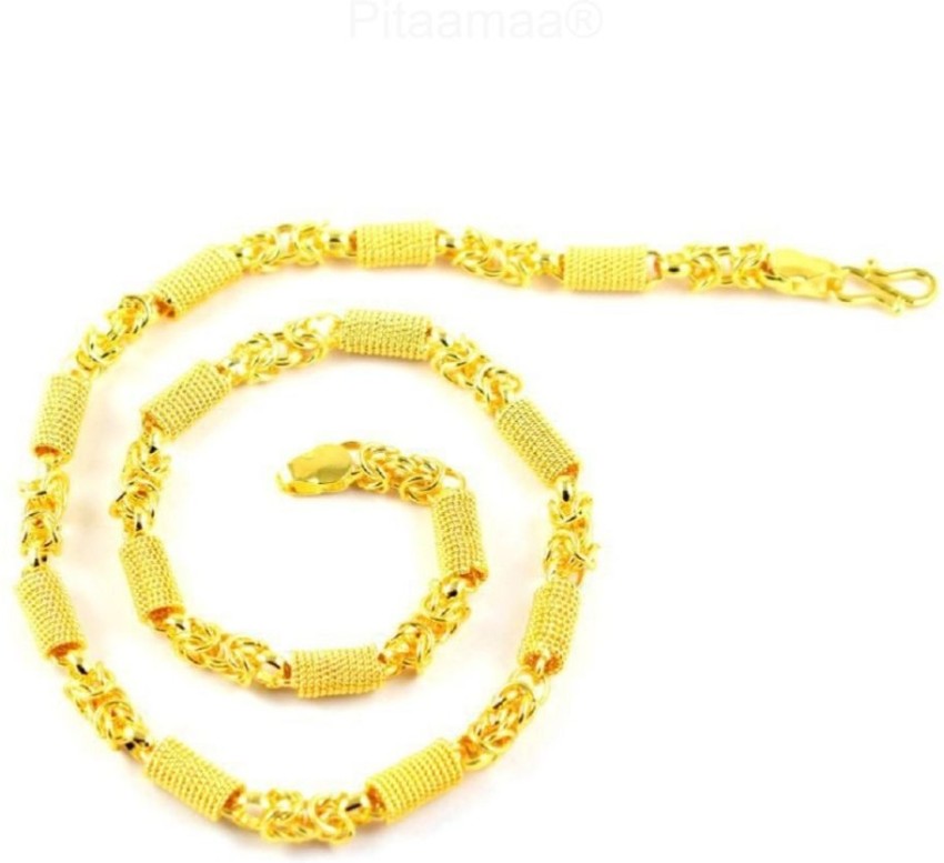 MAATPITA® One Gram Gold Plated Brass Chain for men Gold-plated Plated Brass  Chain (20