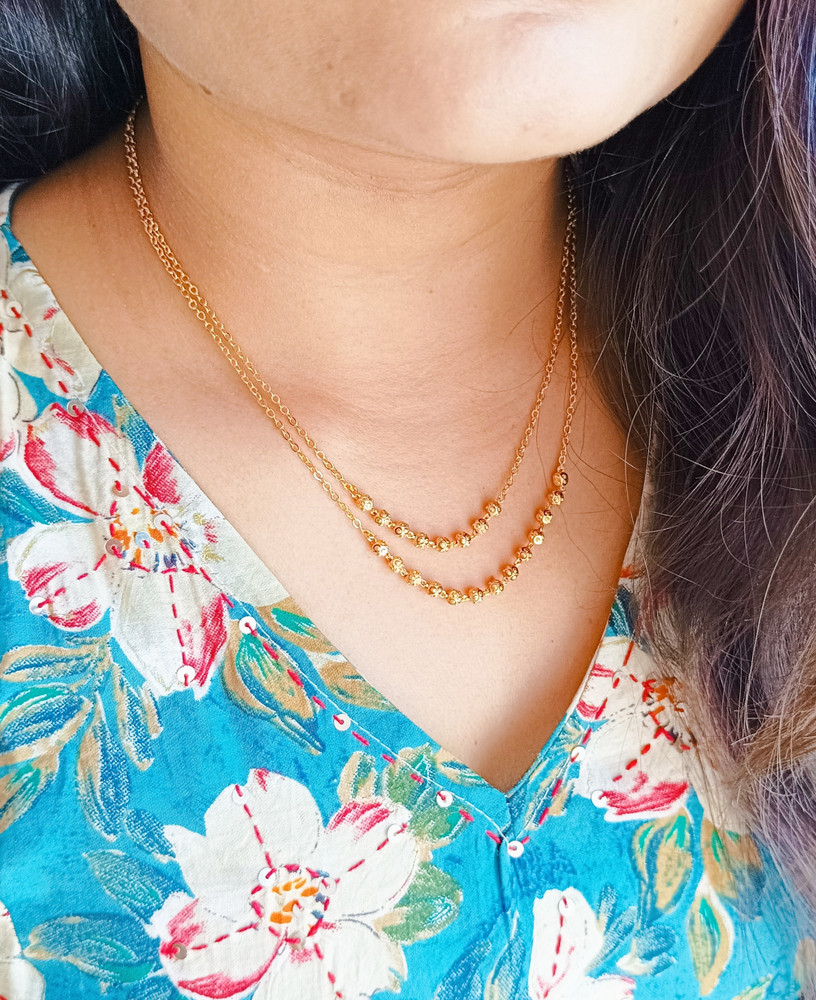 JHB Daily Wear Gold Plated Layer Delicate Chain For Women and Girls Gold plated Plated Alloy Layered