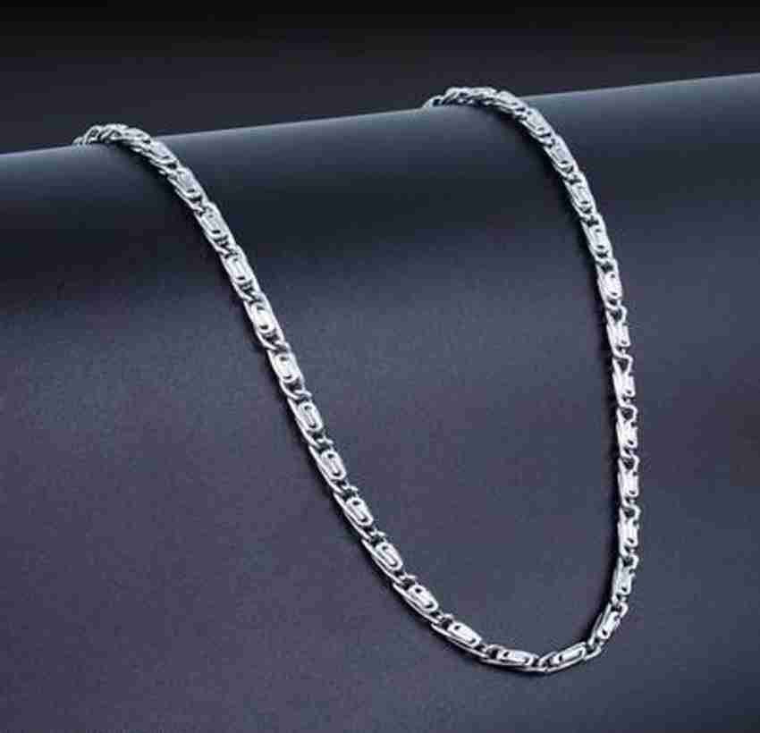 Jagsun Exclusive Silver Plated Alloy Silver Chain For Men Boys Silver Plated Stainless Steel Chain Price in India Buy Jagsun Exclusive Silver Plated Alloy Silver Chain For Men Boys Silver Plated