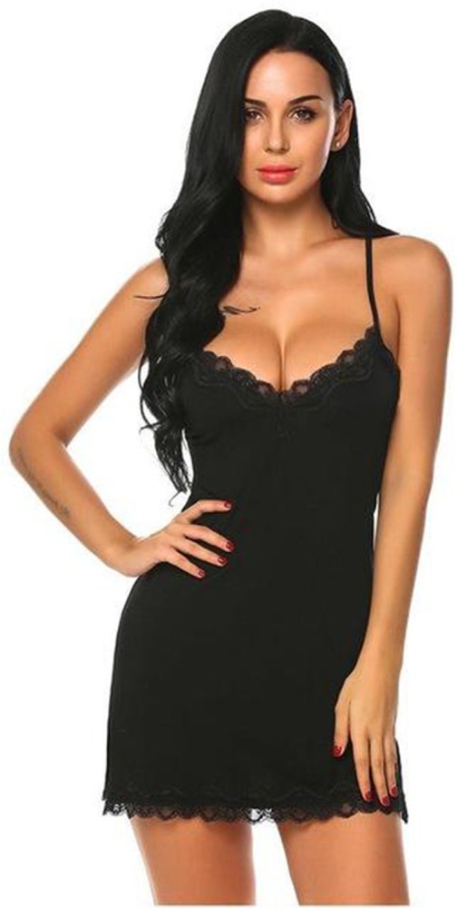 Rich Lust Women Solid Black Night Suit Set Price in India - Buy