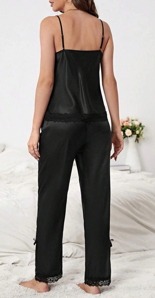 Black satin outlet pj pants