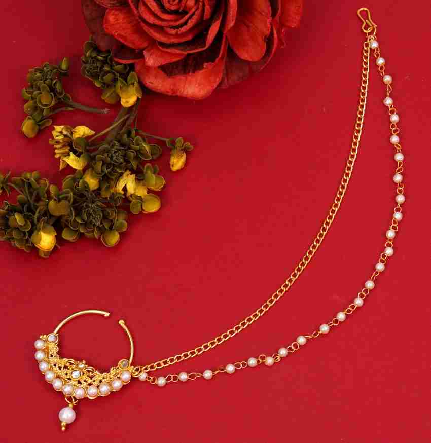 RAMDEV ART FASHION JEWELLERY Gold plated Plated Brass Nathiya