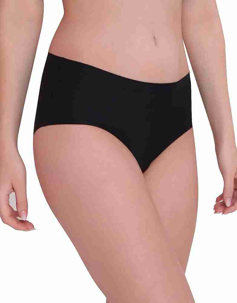 Plain Solid Women Seamless Hipster Ice Silk Panty