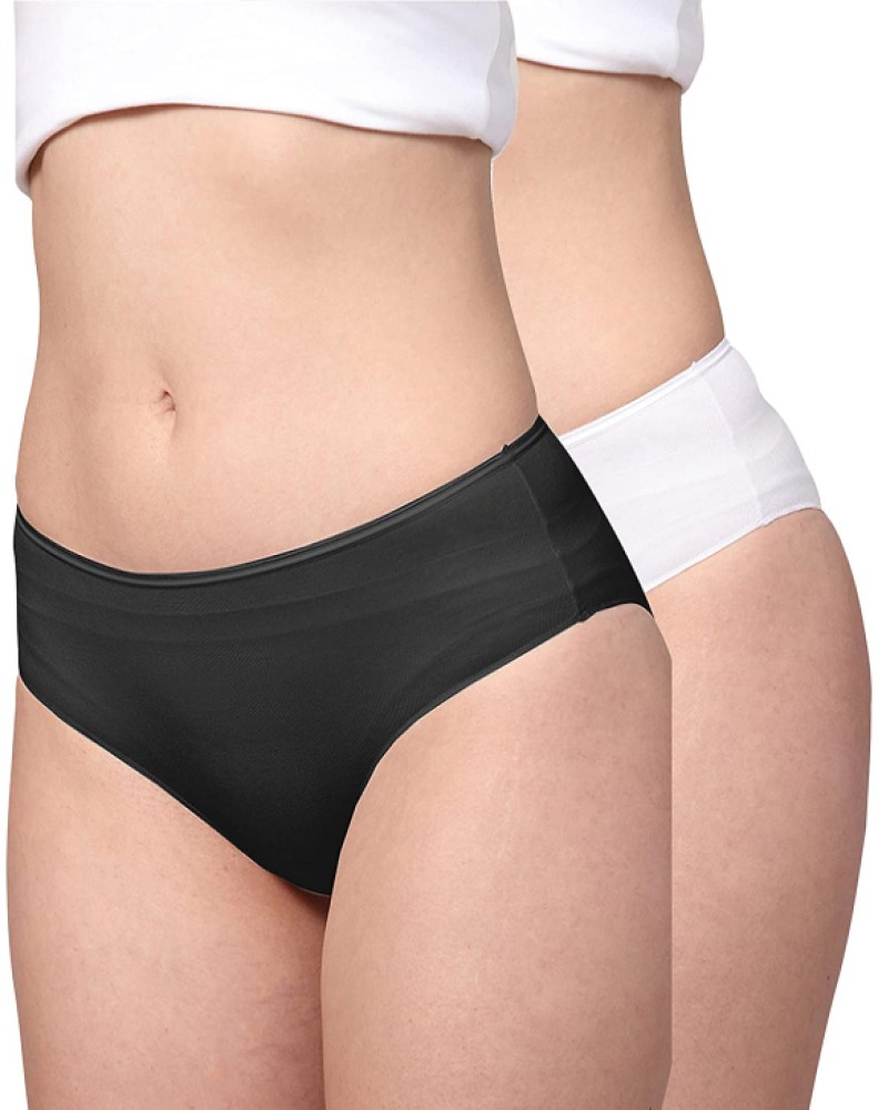 Buy Earmark Solid Mid Waist Hipster Panty - Black Online at Low Prices in  India 