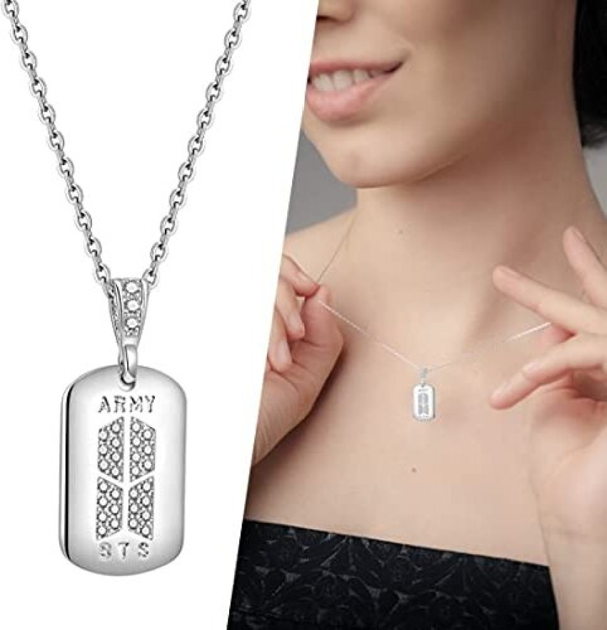 Alloy Silver AVR JEWELS Korean BTS Army Necklace