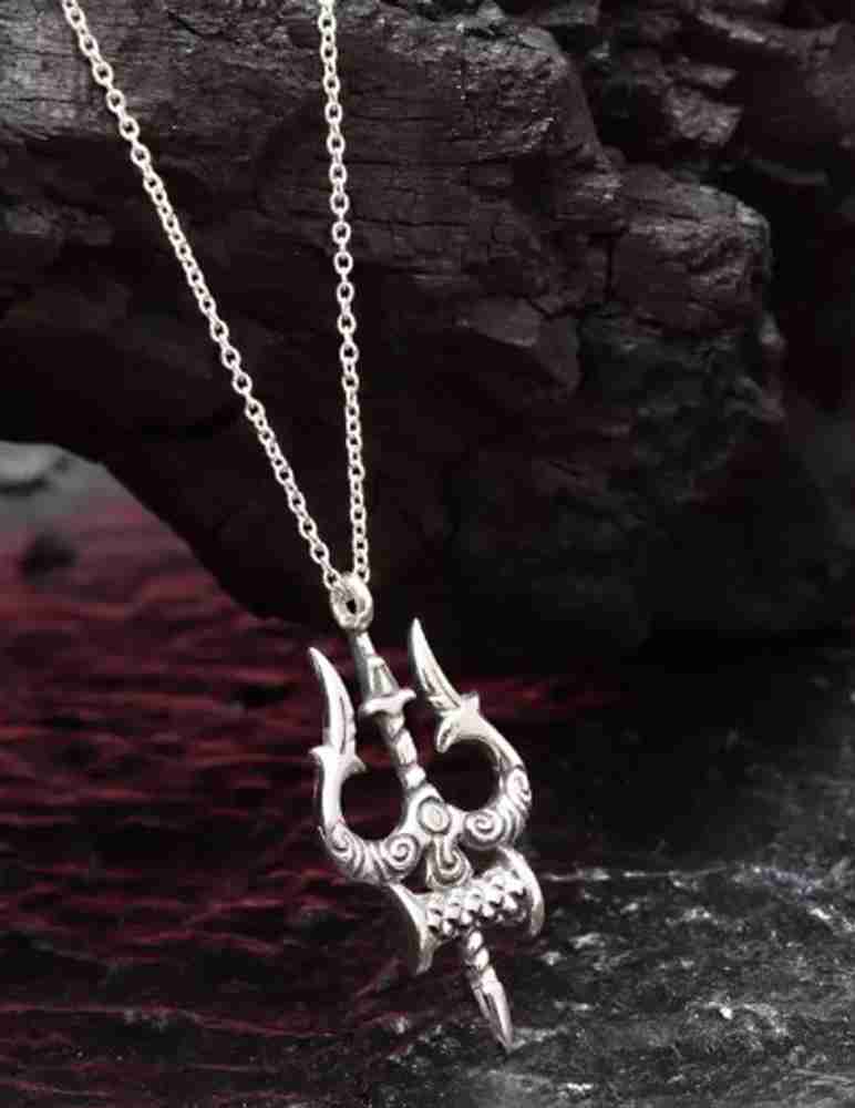Silver trishul pendant new arrivals