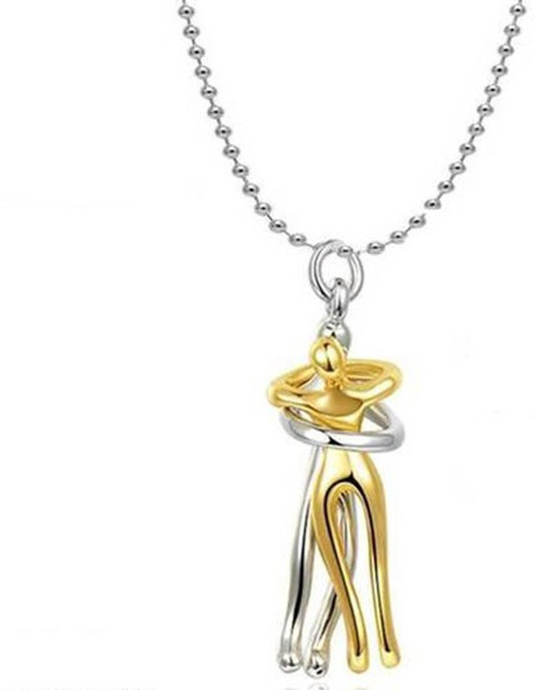 Couple store hugging necklace