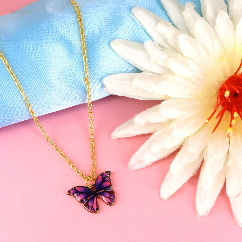 Purple butterfly necklace top