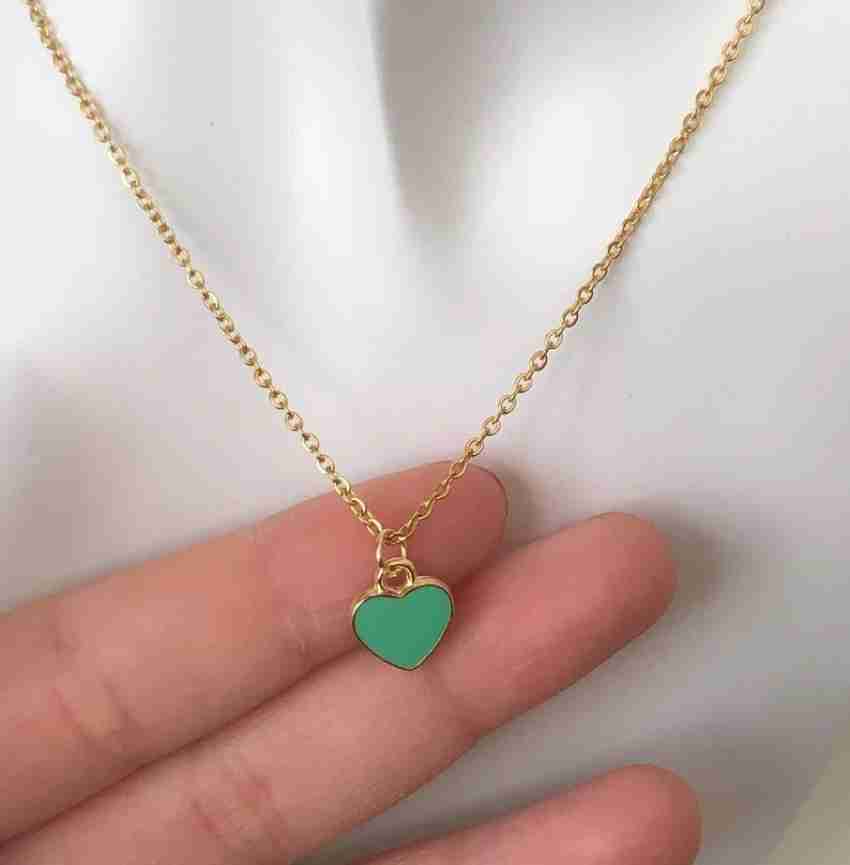 Anna Stella Stylish Gold Chain Plated Green Heart Pendant Necklace for  Women and Girls Metal Pendant Price in India - Buy Anna Stella Stylish Gold  Chain Plated Green Heart Pendant Necklace for Women and Girls Metal Pendant  Online at Best Prices in