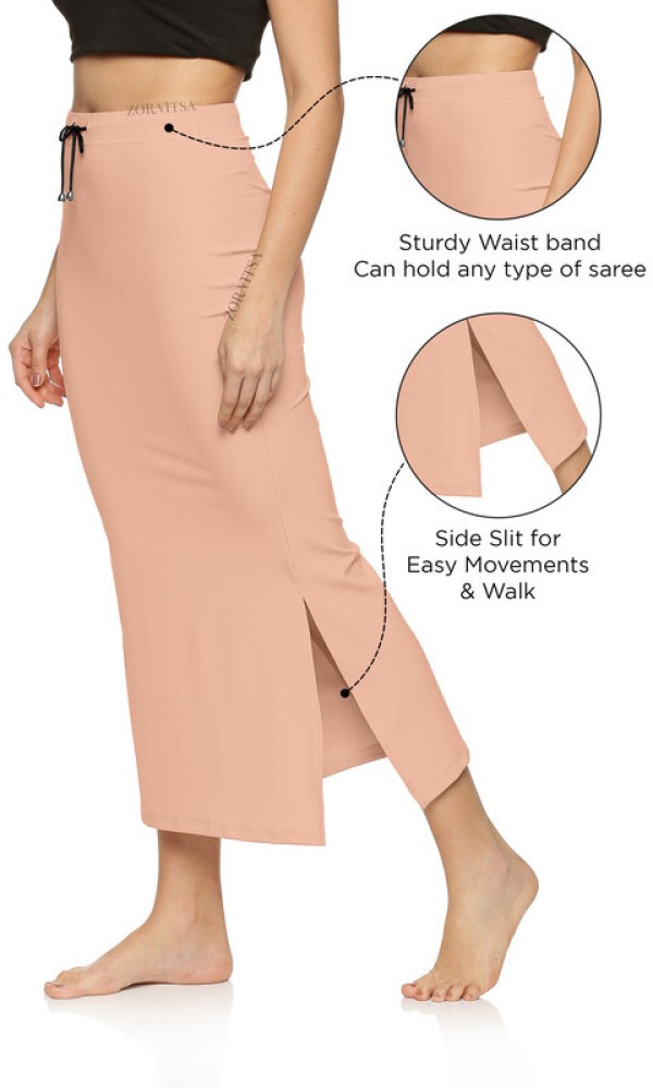 Slim Saree Shapewear,Petticoat,Skirts for Women, Cotton Blended Side Slits  Shape