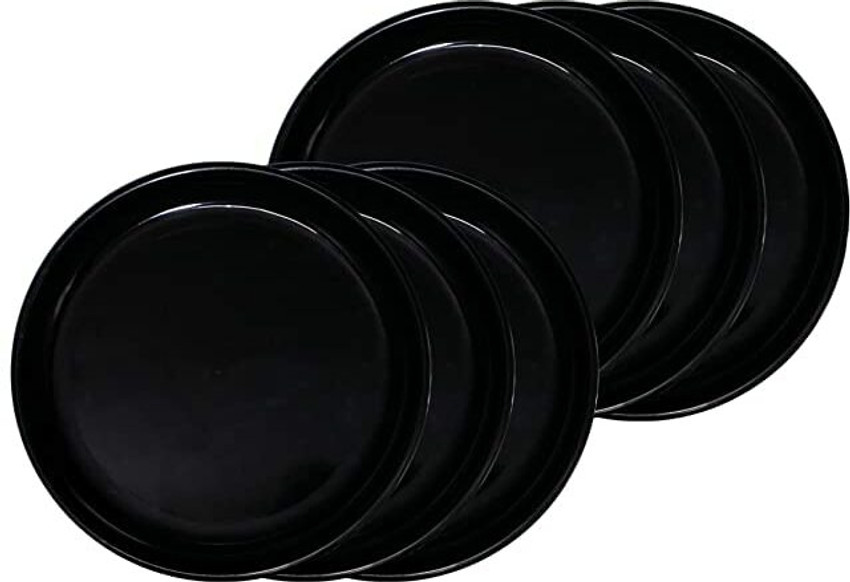 AWICKTIK Microwave Safe Big Dinner Plates for Cafe Home Buffet 28 cm Black Dinner Plate Price in India Buy AWICKTIK Microwave Safe Big Dinner Plates for Cafe Home Buffet 28 cm