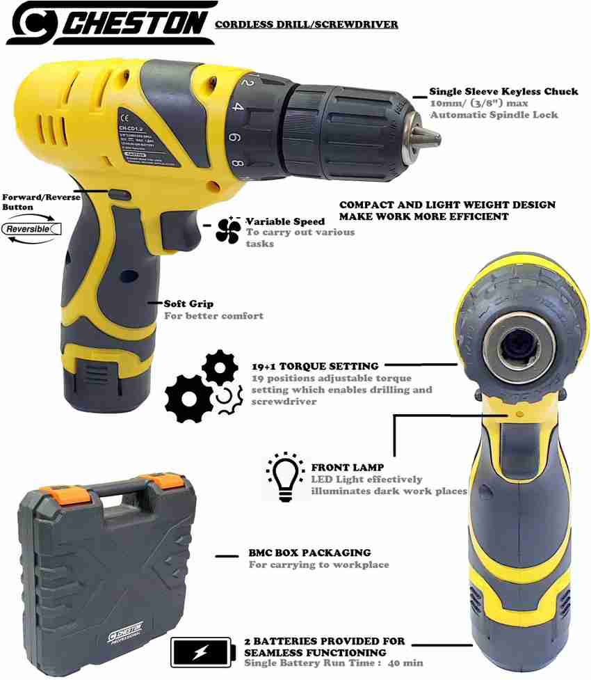 Cheston cordless drill machine outlet