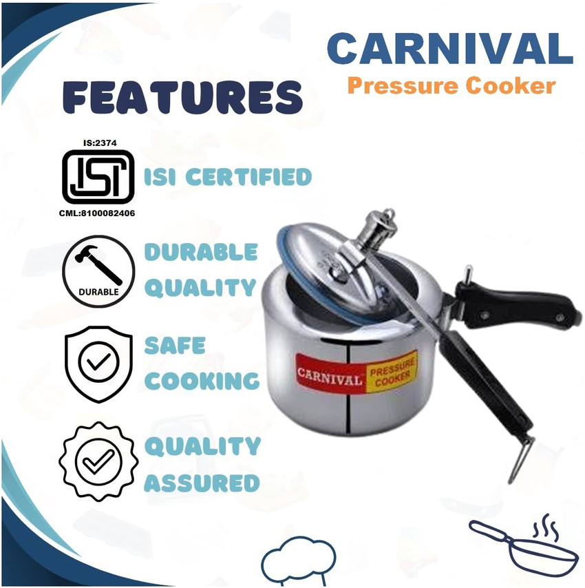 CARNIVAL Aluminium Regular Model Inner Lid Pressure Cooker Pure Virgin Aluminium 8 L Inner Lid Pressure Cooker Price in India Buy CARNIVAL Aluminium Regular Model Inner Lid Pressure Cooker Pure Virgin