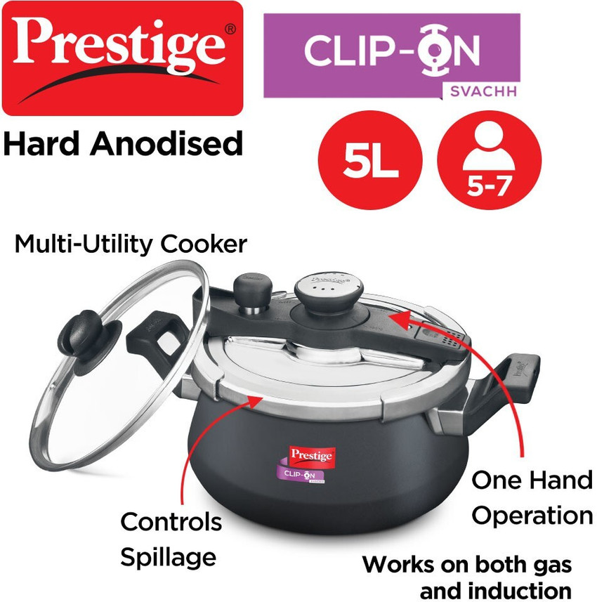 Prestige Svachh Clip on Handi 5 L Outer Lid Induction Bottom Pressure Cooker Price in India Buy Prestige Svachh Clip on Handi 5 L Outer Lid Induction Bottom Pressure Cooker online
