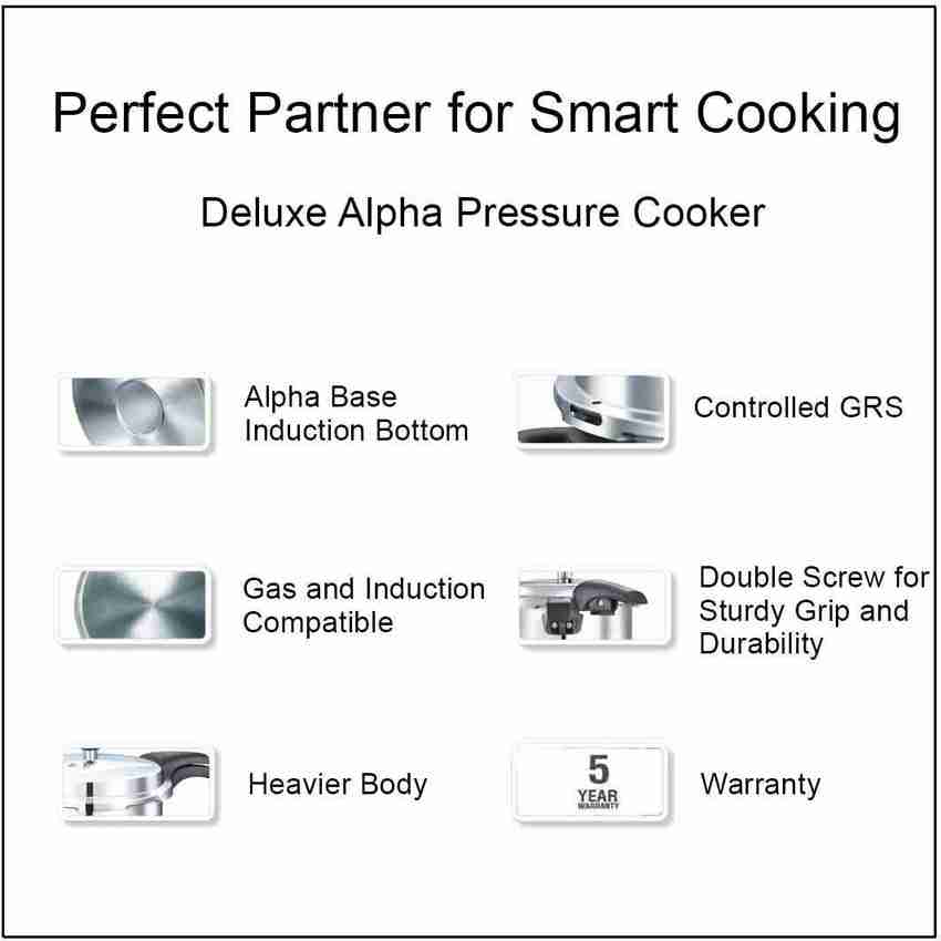Prestige Deluxe Alpha 3 L Outer Lid Induction Bottom Pressure Cooker Price in India Buy Prestige Deluxe Alpha 3 L Outer Lid Induction Bottom Pressure Cooker online at Flipkart