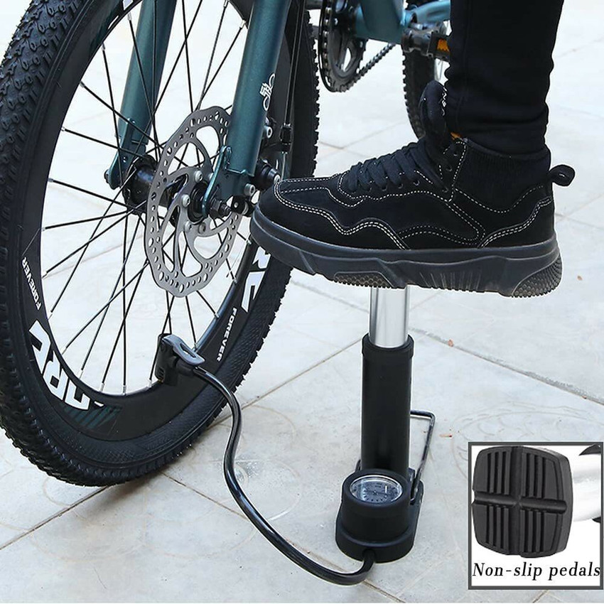 ALPHABITA Portable Mini Bike Pump Bicycle Air Pump Foot Activated