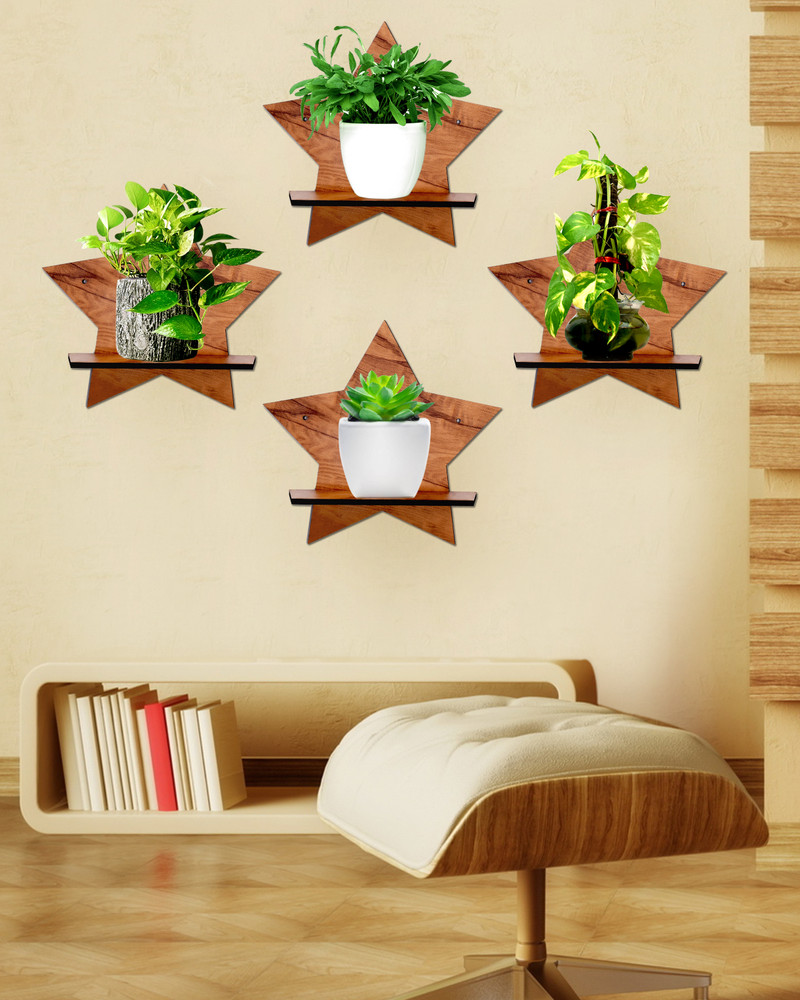 Wooden wall on sale shelves flipkart