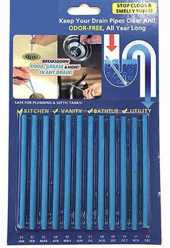 Fresh Scent Drain Sticks Cleaner & Deodorizer - 12 Stick Pack