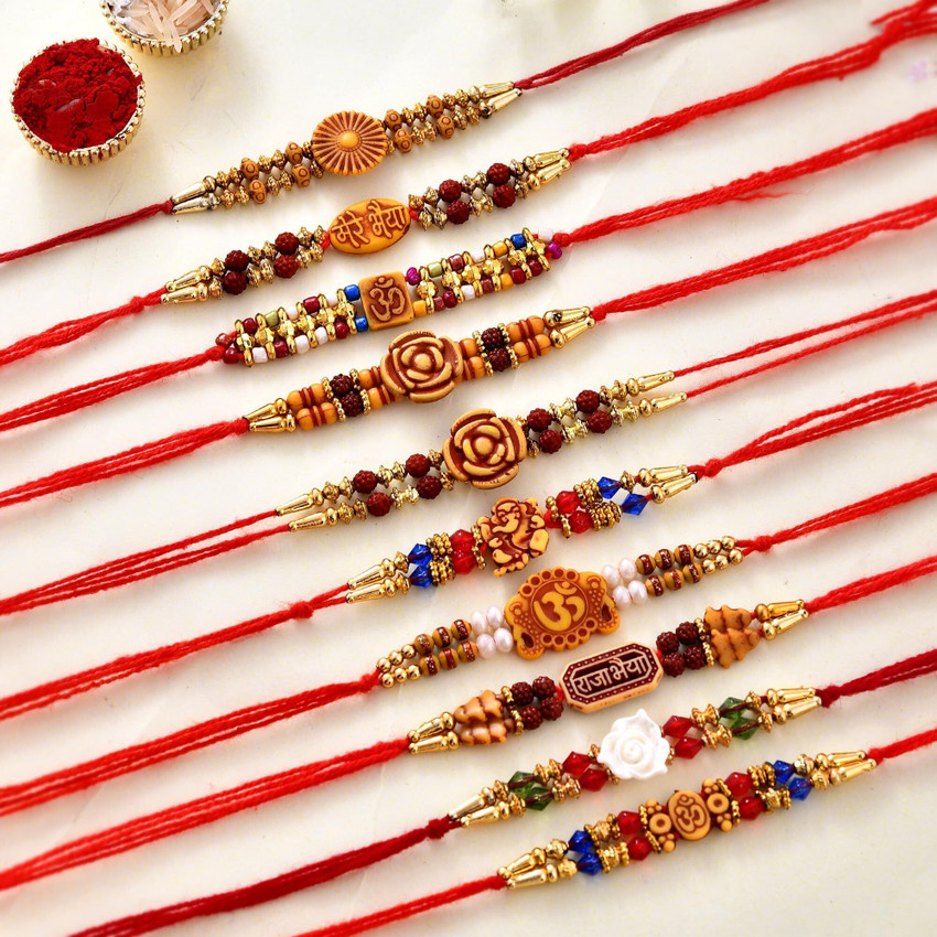 Flipkart SmartBuy Designer Combo of 8 Dora Rakhi Set for Brother with Roli Chawal Best Wishes Greeting Card Mauli Thread Chawal Roli Pack Greeting Card Set Price in India Buy Flipkart SmartBuy