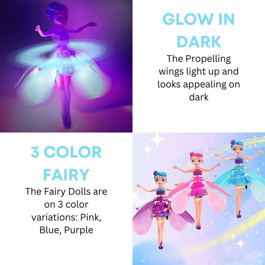 KANISH Flying Fairy Dolls for Girls Flying Doll Hand Control
