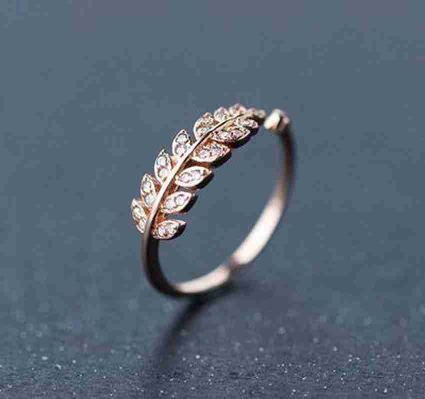Leaf rose gold clearance ring
