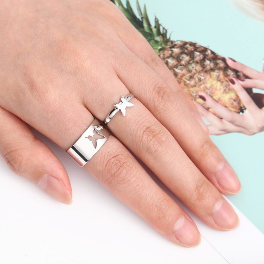 BLOOM STYLE Butterfly Ring For Women men couples best Friend