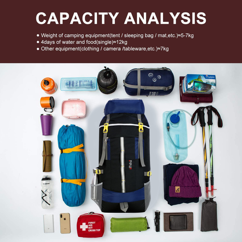 Justify 70 Ltr Trekking Bag Hiking Backpack Travel Backpack Navy Blue 70 L Backpack Navy Blue Price in India Flipkart