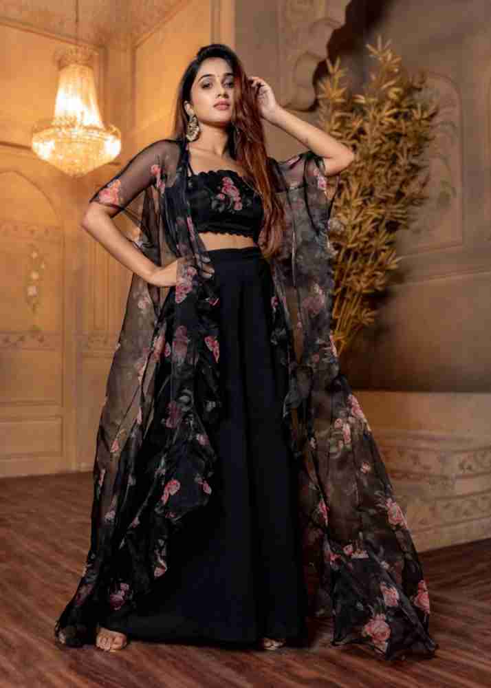 Plazo choli with jacket on sale