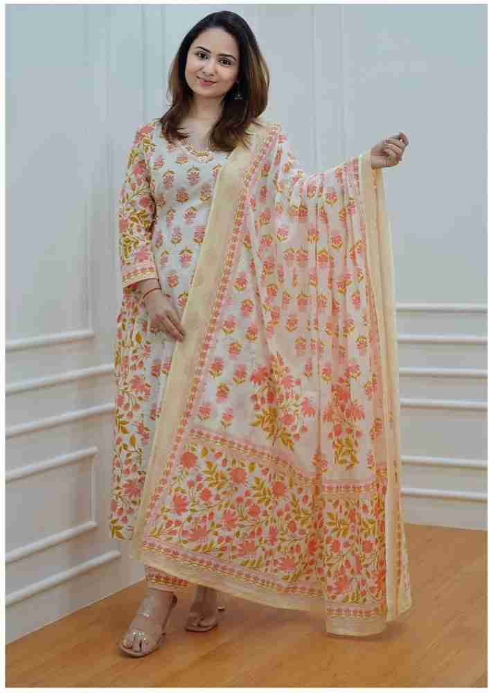PI JAYPORE Floral Print Kurta Trouser Pant Dupatta Set Buy PI JAYPORE Floral Print Kurta Trouser Pant Dupatta Set Online at Best Prices in India Flipkart