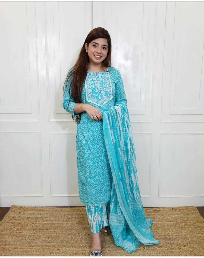 meenashion Embroidered Kurta Churidar Dupatta Set Buy