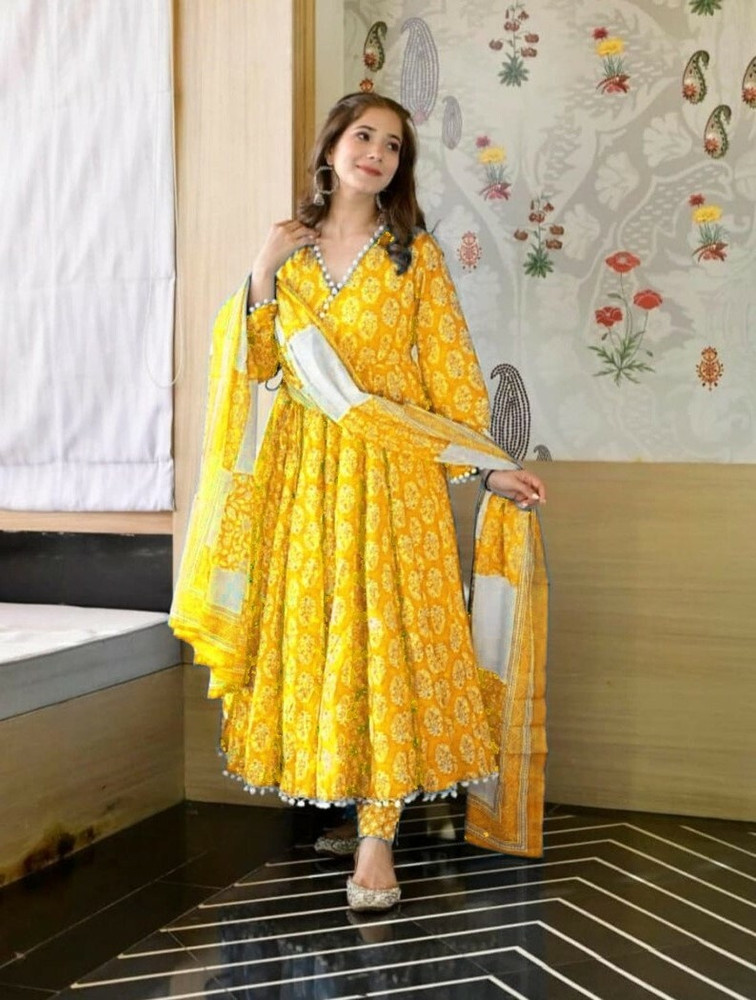 Lali Creation Printed Anarkali Kurta Bottom Dupatta Set Buy
