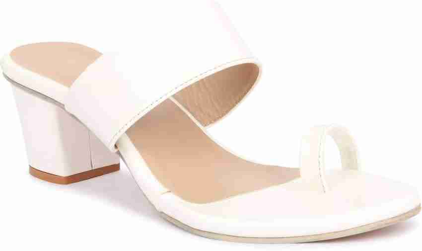 White leather heeled sandals deals