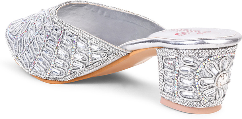 Ladies silver cheap slippers