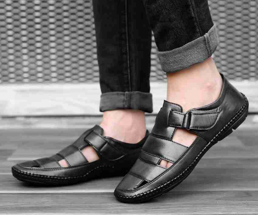 Mens black dress sandals cheap