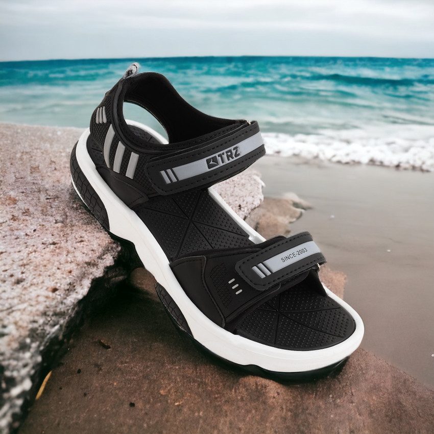 ASRON Men Black Sports Sandals Buy ASRON Men Black Sports