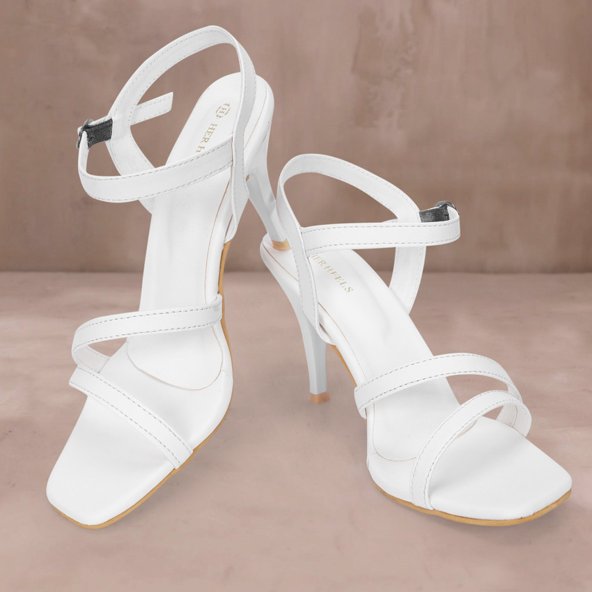 White shop high sandals
