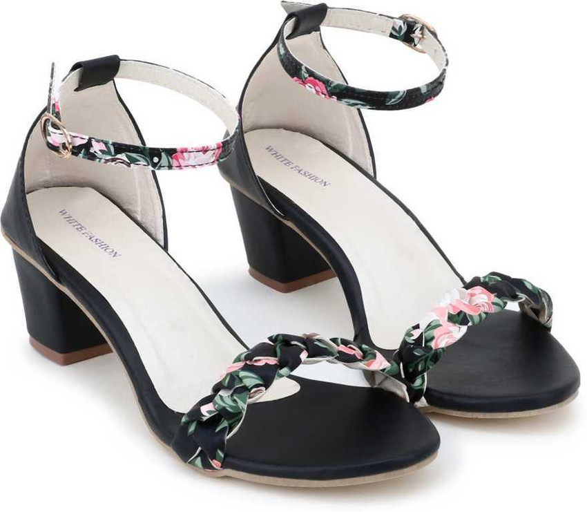 White Fashion Women Black Heels
