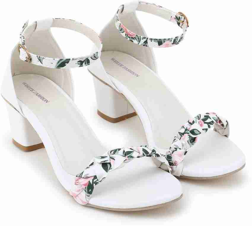 SAAT BHAI Women White Heels Buy SAAT BHAI Women White Heels