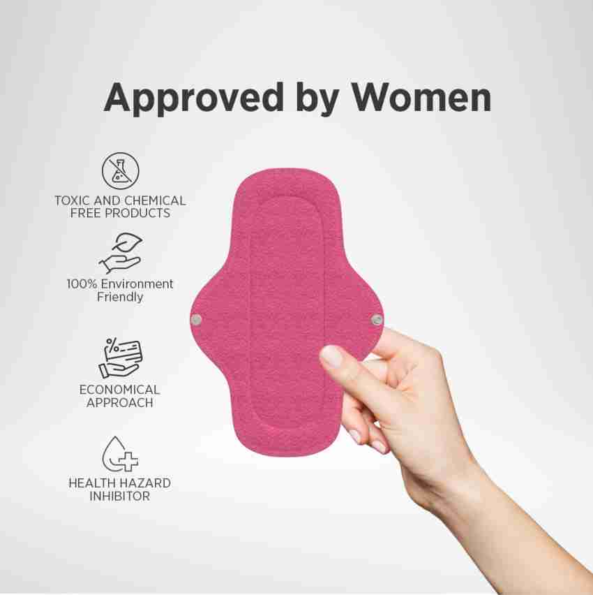 Set Of Different Used Sanitary Pad, Sanitary Napkin On Pink