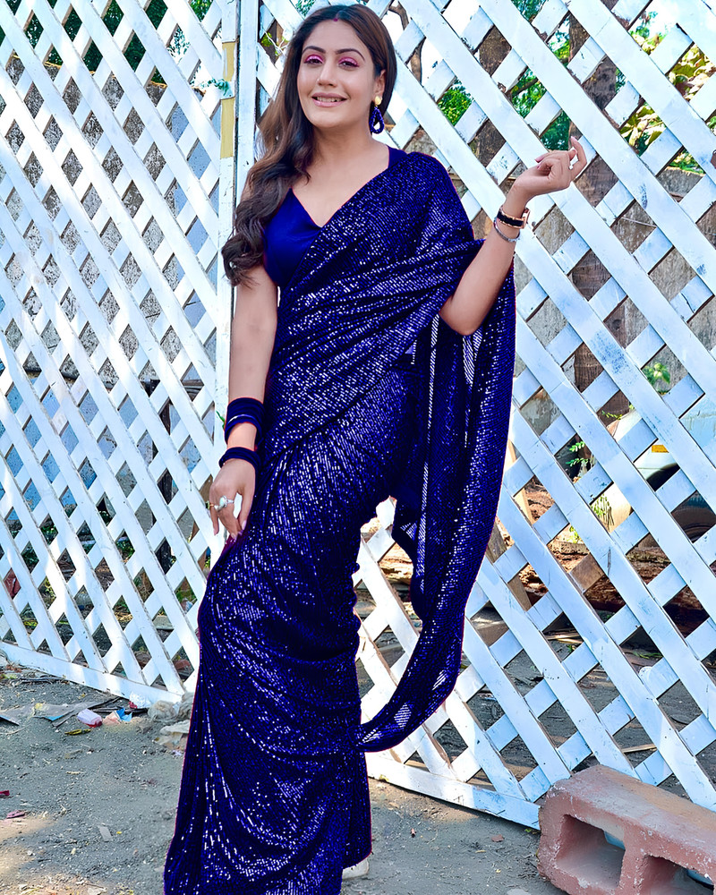 Buy balaji textiles Embellished Embroidered Bollywood Georgette Blue Sarees Online Best Price In India Flipkart