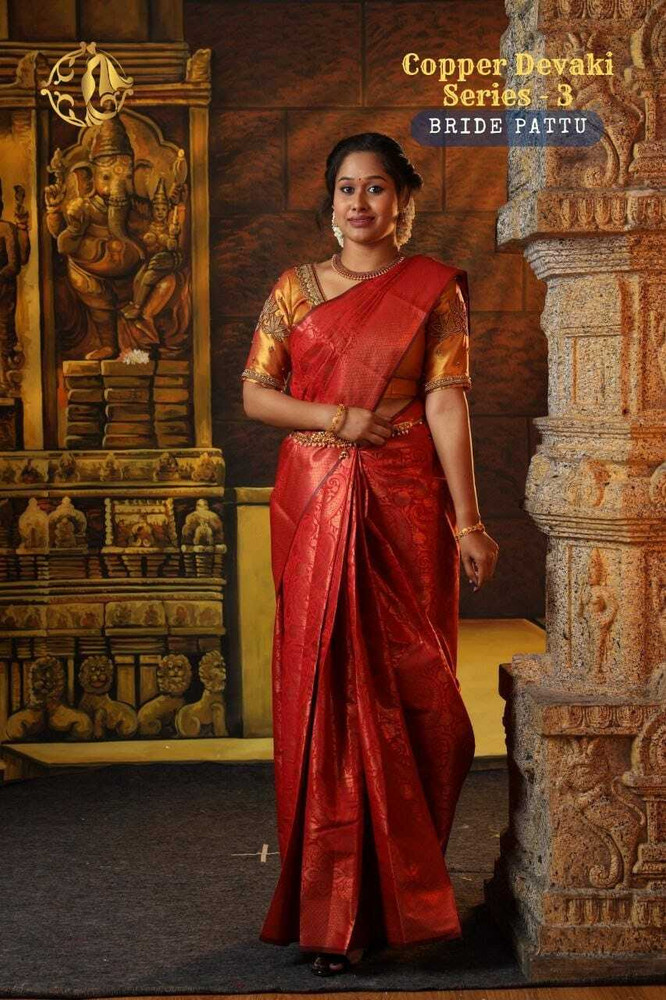 Buy pluze fashion studio Woven Kanjivaram Jacquard Red Sarees Online Best Price In India Flipkart