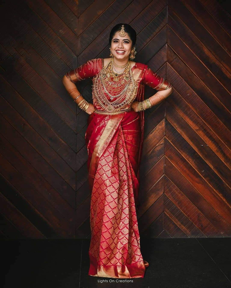 Buy BPLASH FASHION Woven Kanjivaram Art Silk Red Sarees Online
