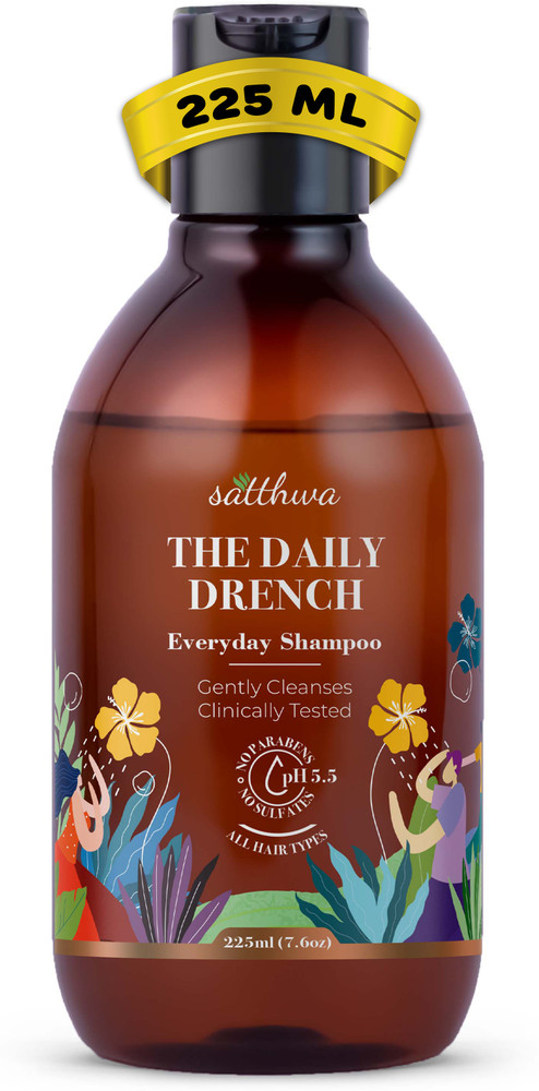 Satthwa Daily Drench Everyday Shampoo with pH 5.5 for Strong Scalp
