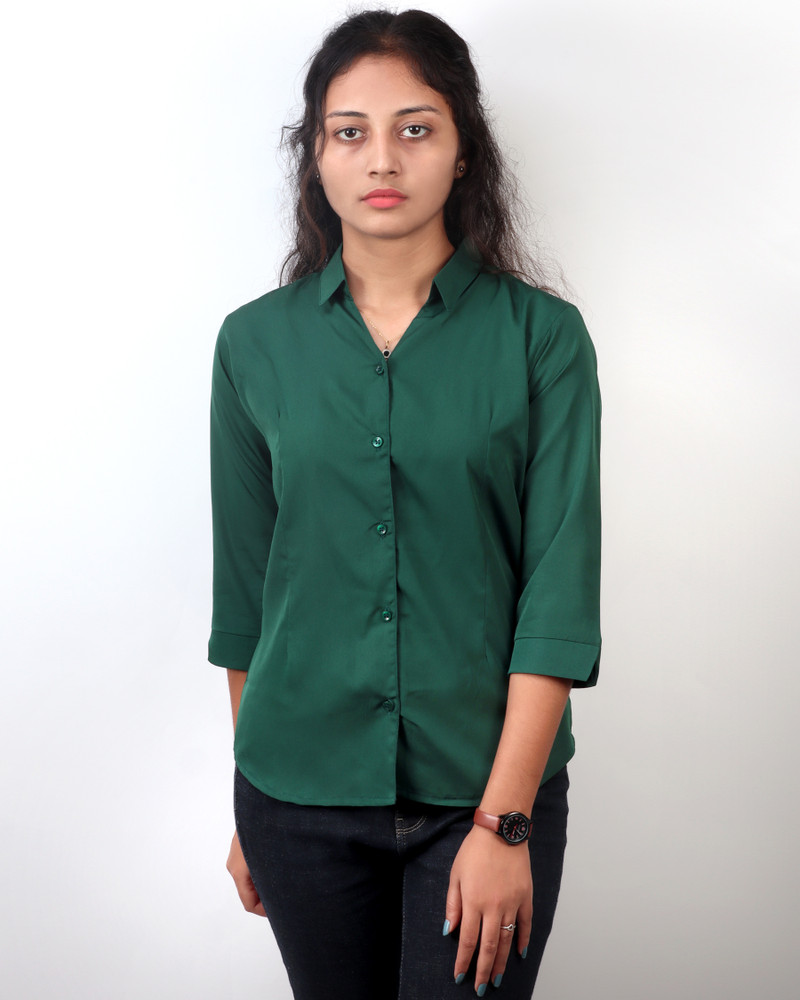 Dark green casual shirt outlet