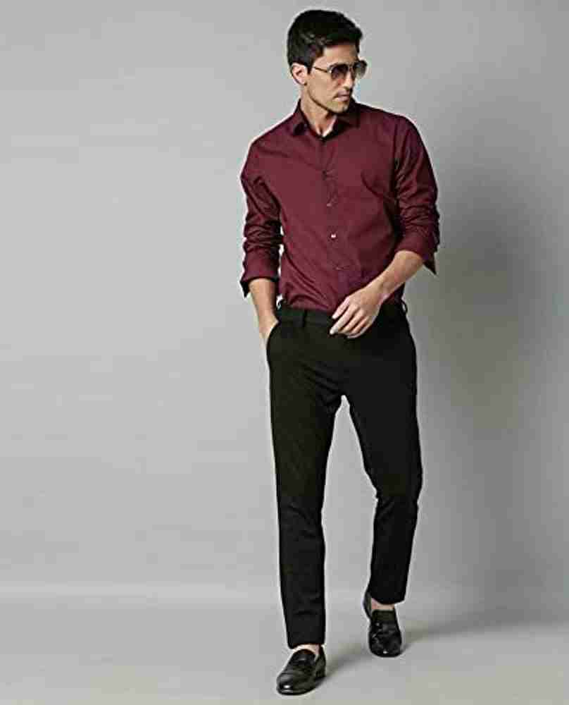 Maroon dress shirt with black hot sale pants