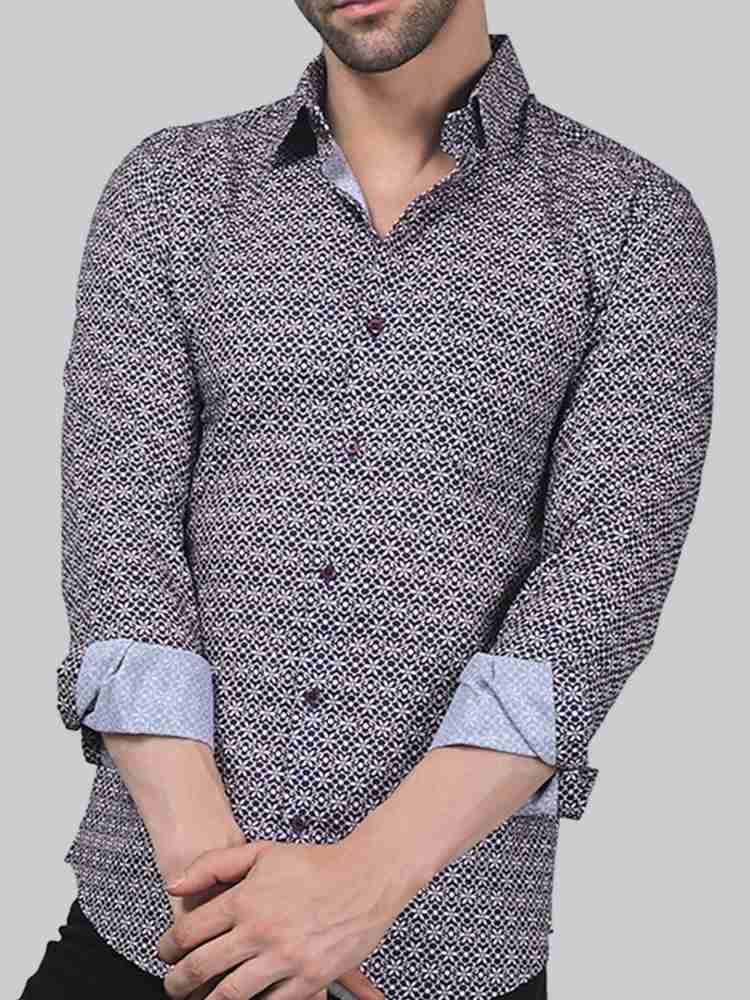 trybuy Men Printed Casual Purple, White Shirt - Buy trybuy Men Printed  Casual Purple, White Shirt Online at Best Prices in India