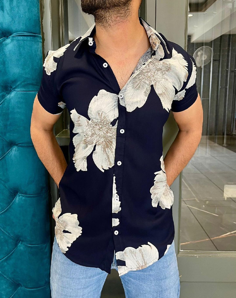laygara Men Printed Casual Blue Shirt Buy laygara Men Printed Casual Blue Shirt Online at Best Prices in India Flipkart