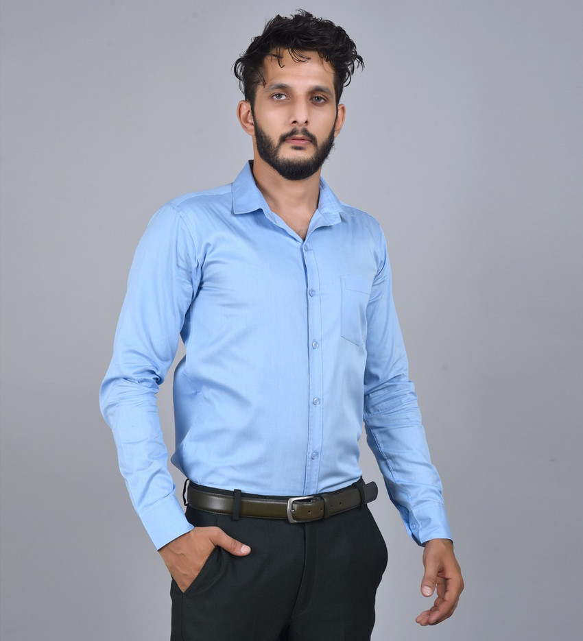 Youthseleven Men Solid Formal Blue Shirt Buy Youthseleven Men
