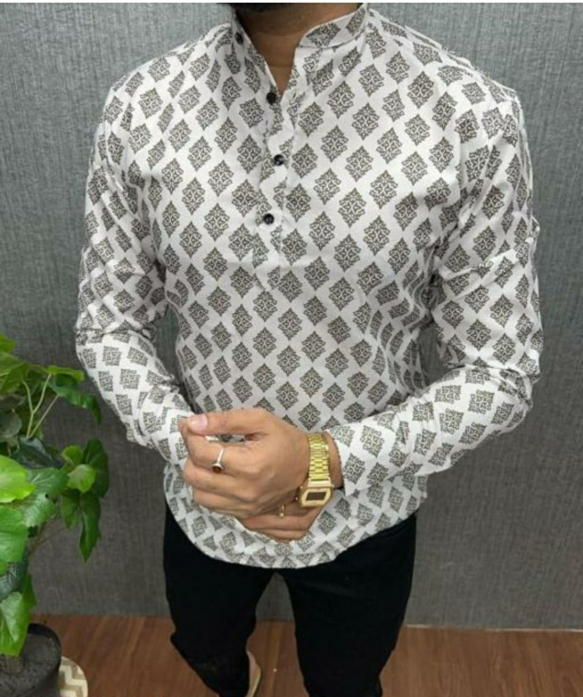HASINI Fashion Men Printed Casual White Shirt Buy HASINI Fashion
